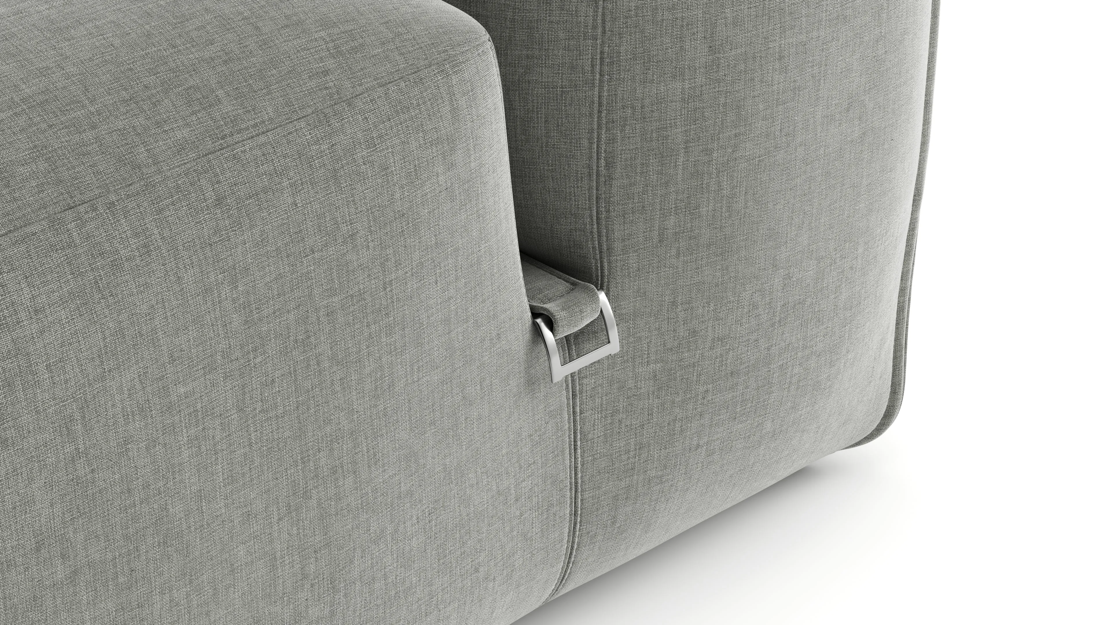 Le Mura - Le Mura Two Seater Sofa, Soft Gray Brushed Weave
