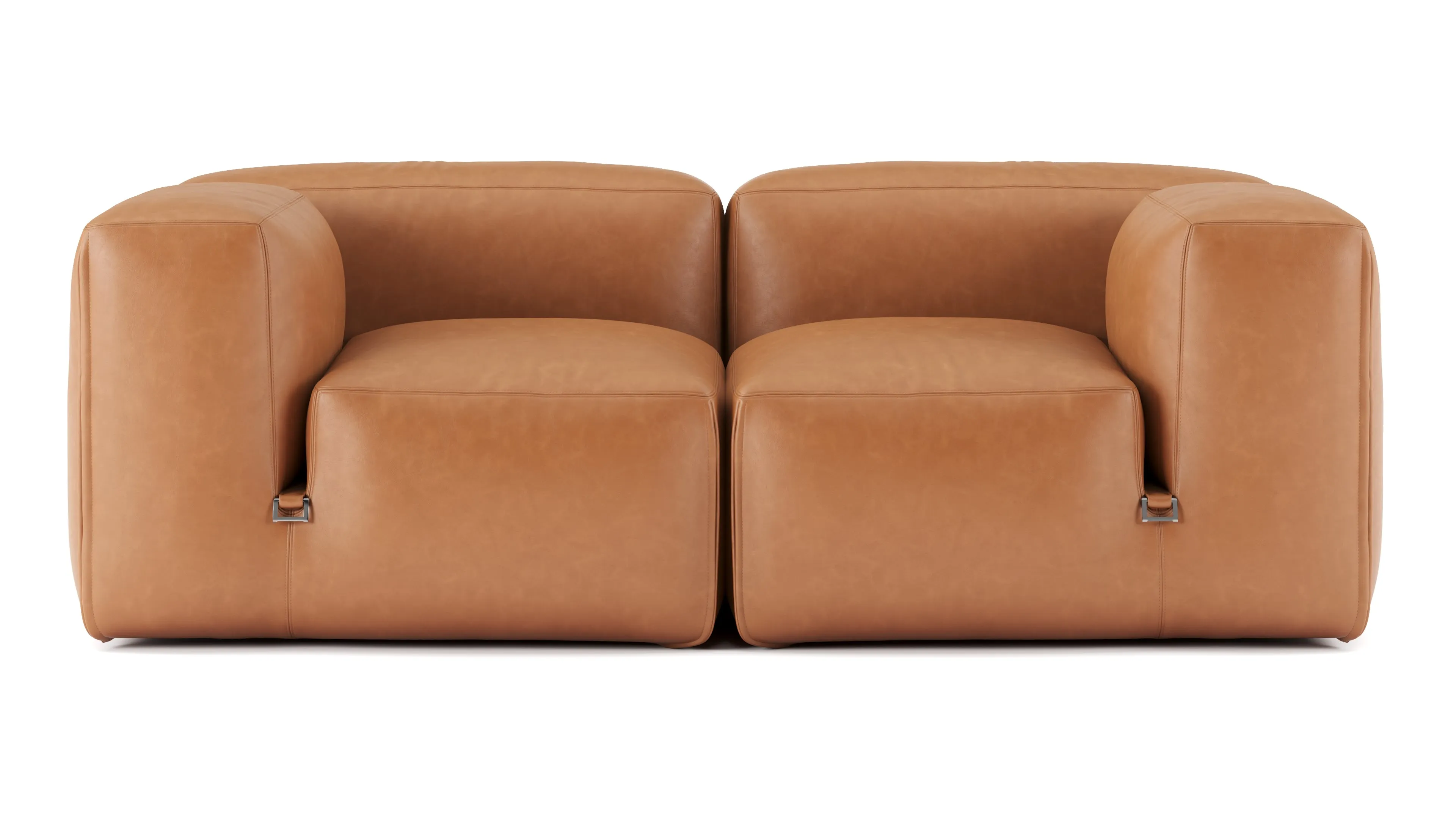 Le Mura - Le Mura Two Seater Sofa, Tan Vegan Leather