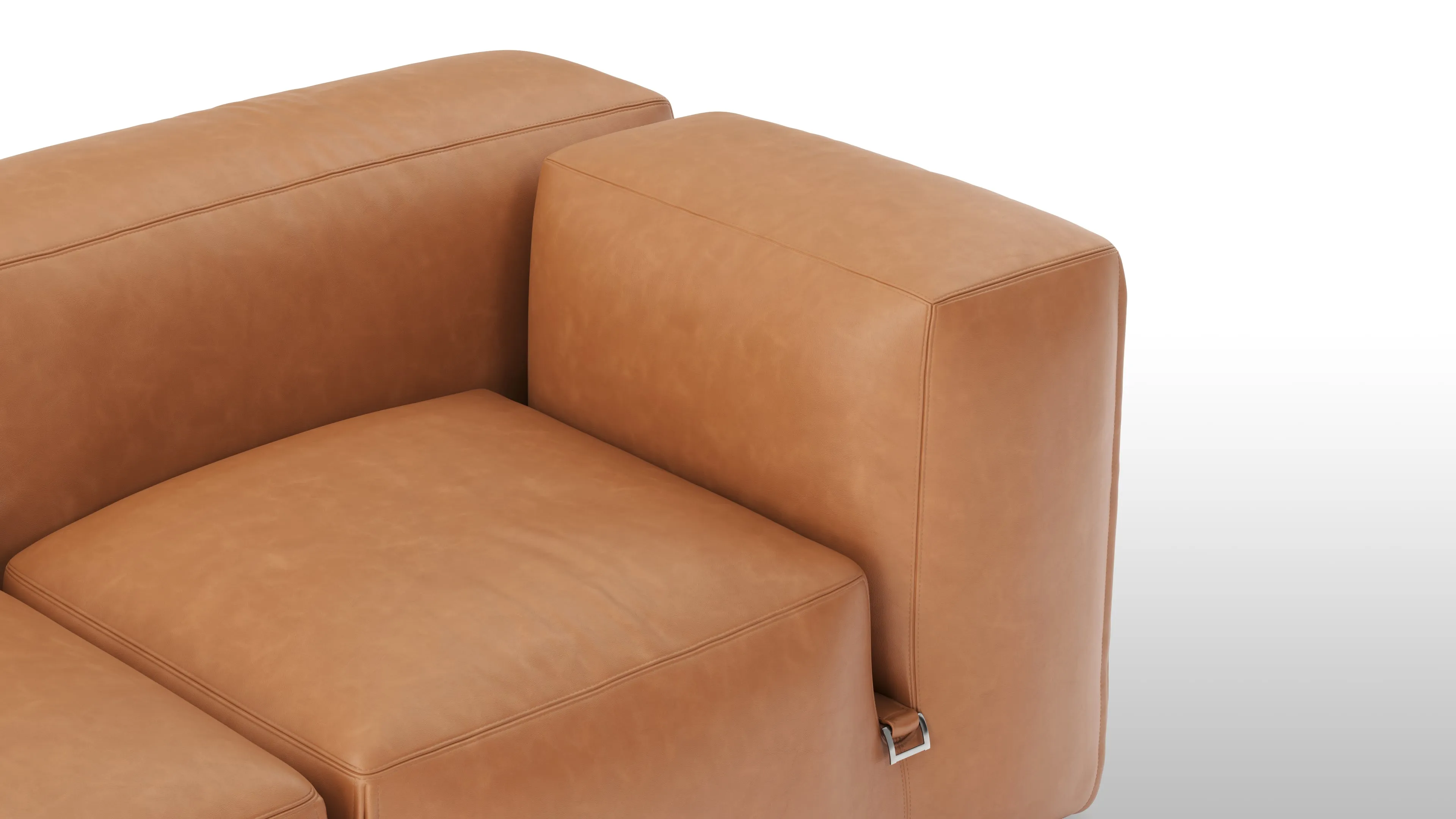 Le Mura - Le Mura Two Seater Sofa, Tan Vegan Leather