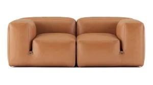 Le Mura - Le Mura Two Seater Sofa, Tan Vegan Leather