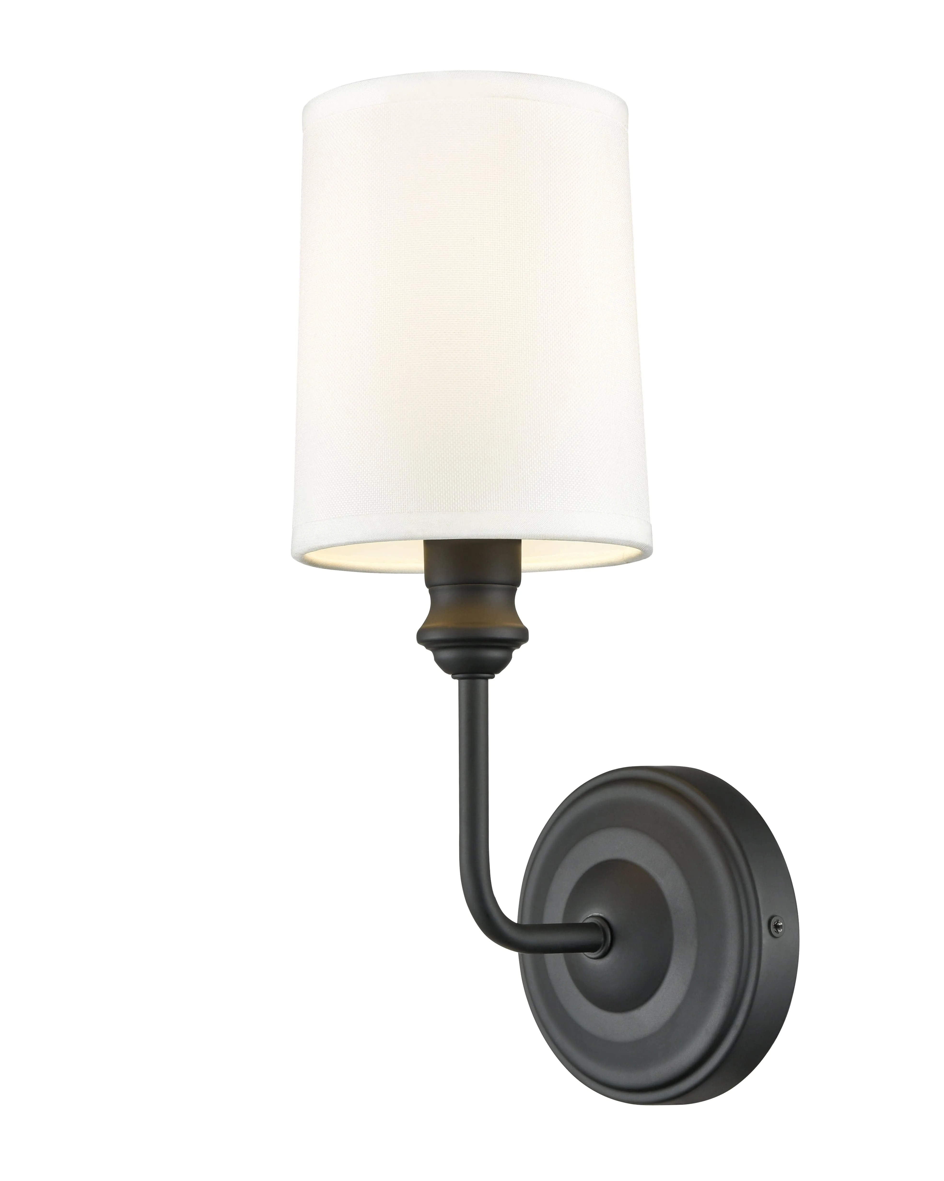 Leena Wall Sconce - Matte Black - White Glass - 5.75in. Extension - E12 Candelabra Base