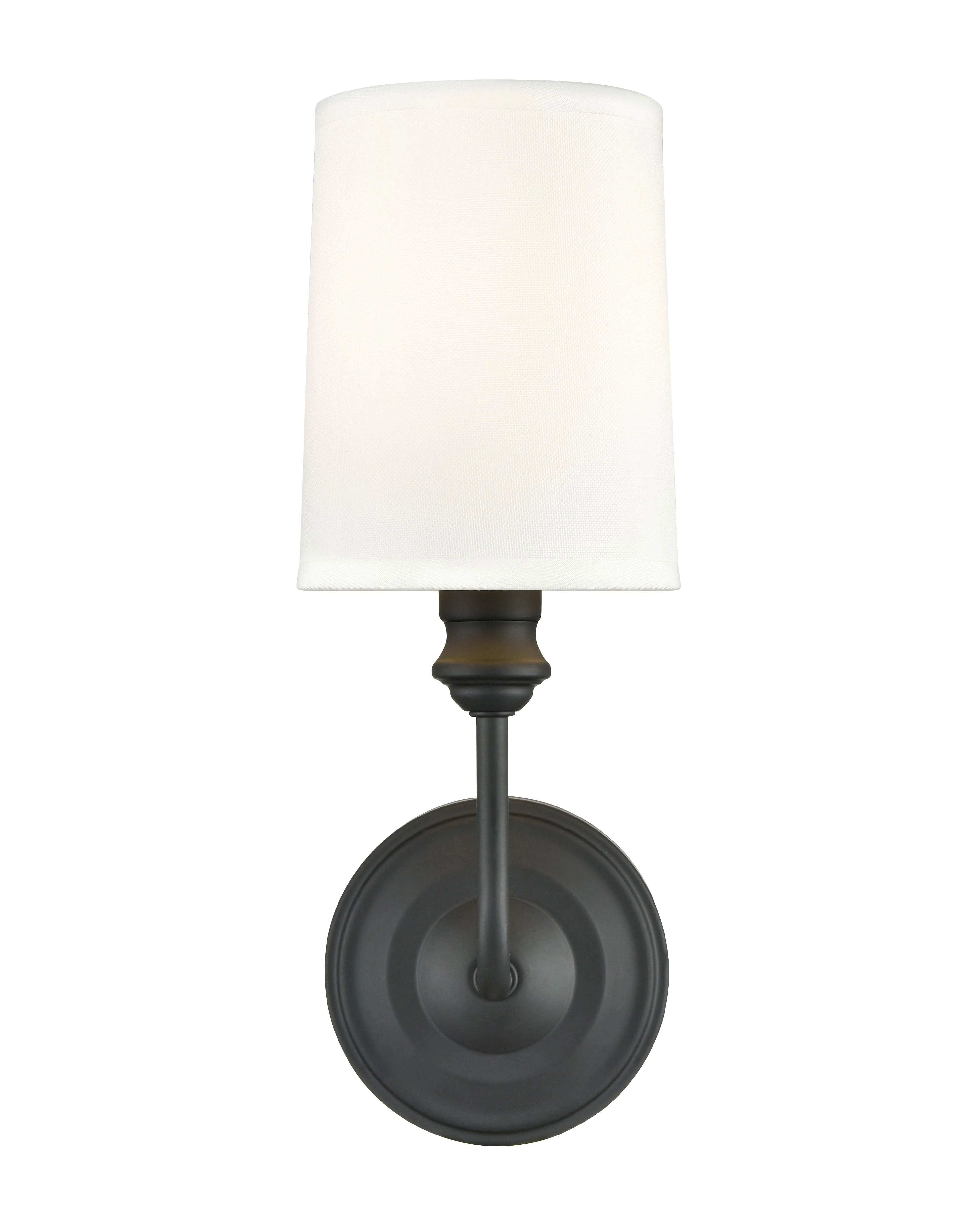 Leena Wall Sconce - Matte Black - White Glass - 5.75in. Extension - E12 Candelabra Base