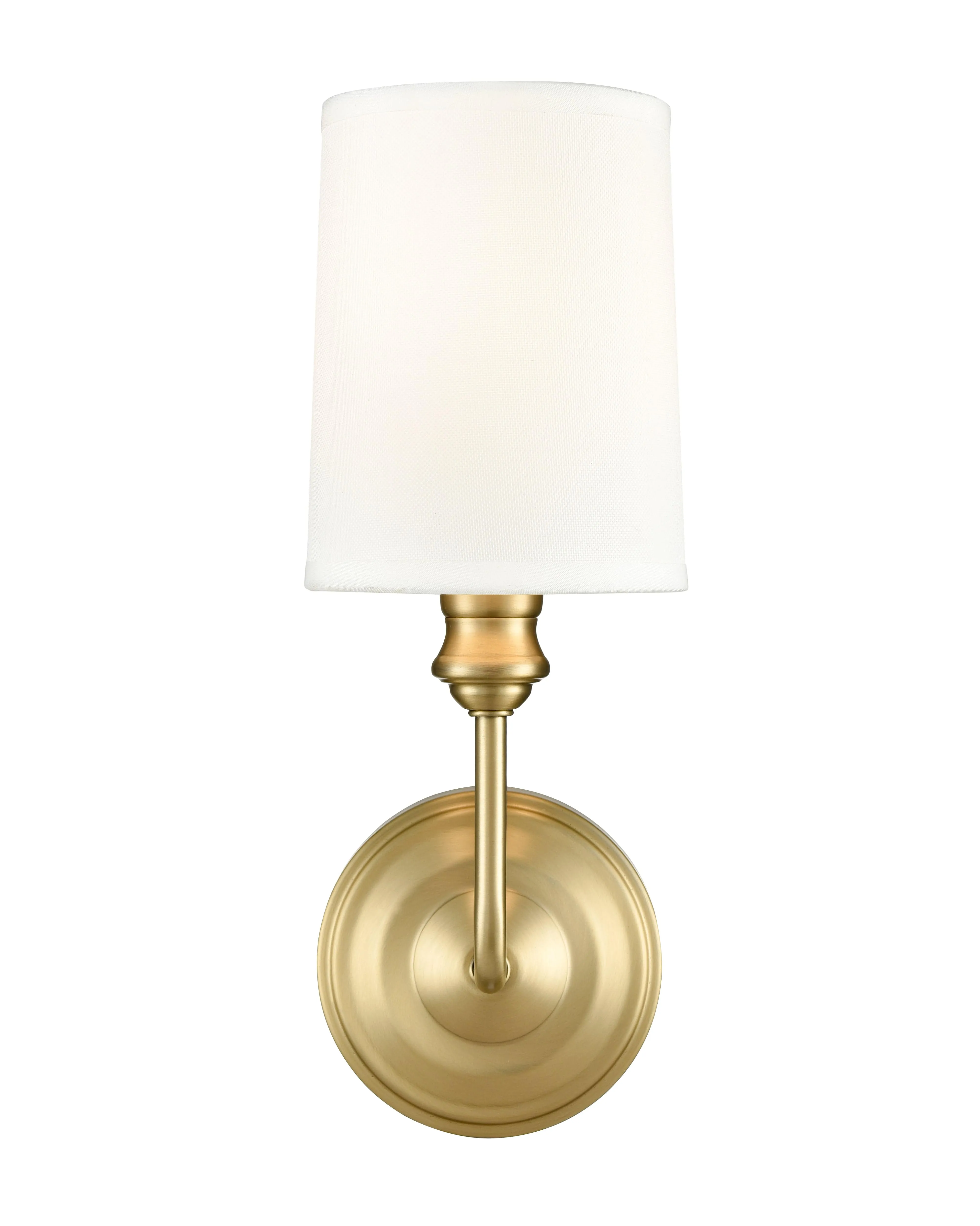Leena Wall Sconce - Vintage Brass - White Glass - 5.75in. Extension - E12 Candelabra Base