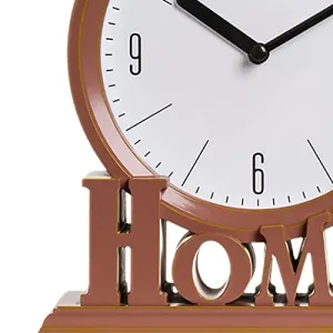 LICHTS Vintage Style Desk Clock Office Mantel Non Ticking for Loft Decors Dorm Home Brown