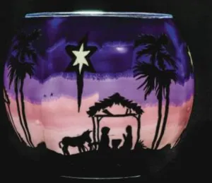 Light Glass Handcrafted Tea Light Holder A Child Is Born with USB Rechargeable Light