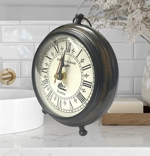 MAGNE NAUTICAL || Wooden Table Top Clock Desk Clock Antique Decor Look Style Roman Number Home & Office Studio Decoration (Item 5 Inch)