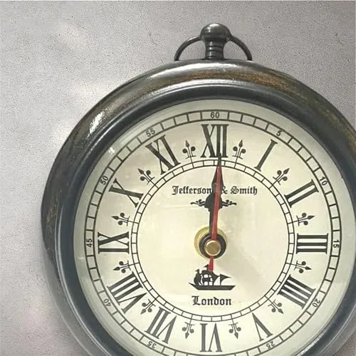 MAGNE NAUTICAL || Wooden Table Top Clock Desk Clock Antique Decor Look Style Roman Number Home & Office Studio Decoration (Item 5 Inch)
