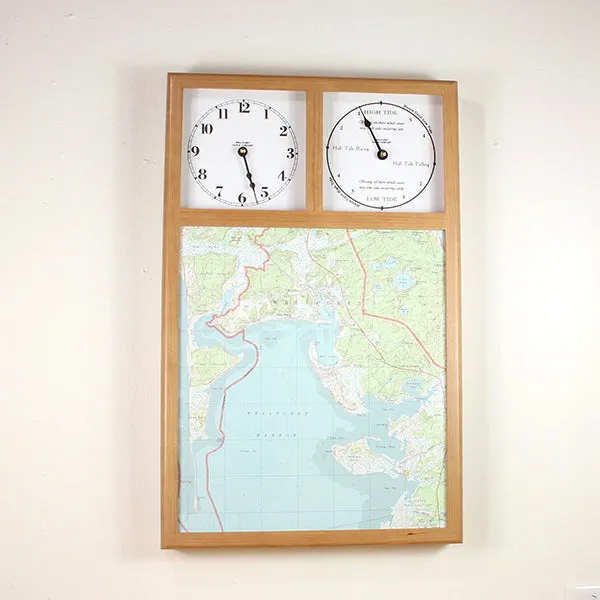 Map Clock with Time and Tide