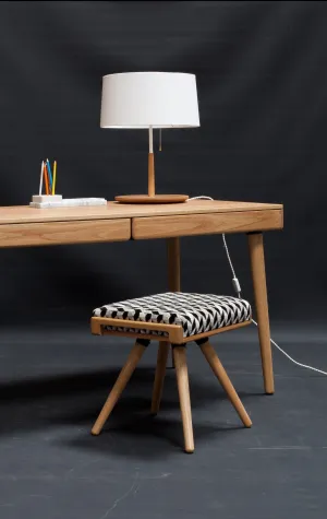Mid-Century Solid Timber Desk (No Handles)
