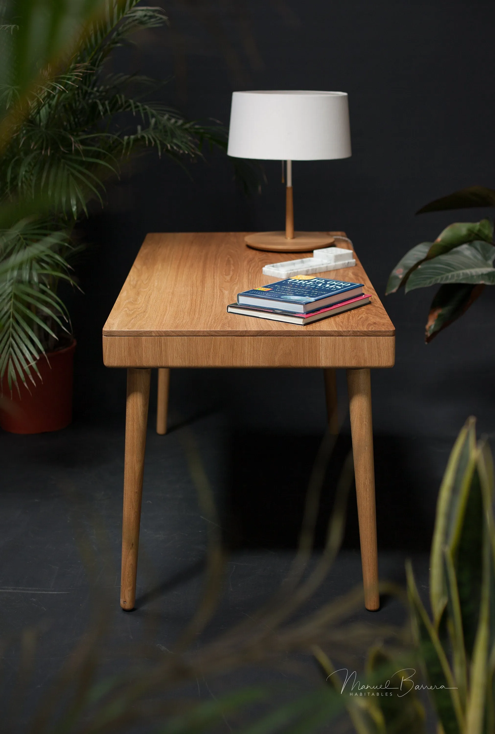 Mid-Century Solid Timber Desk (No Handles)
