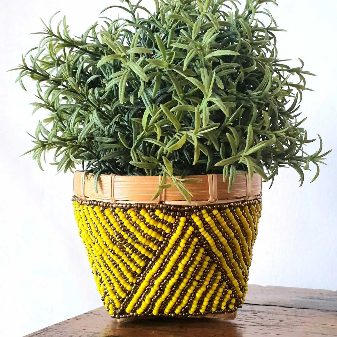 Mini Beaded Keben Bamboo Basket