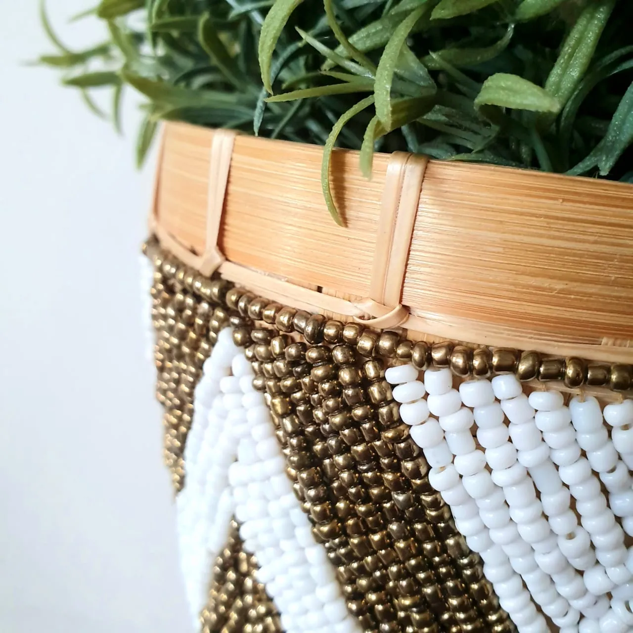 Mini Beaded Keben Bamboo Basket