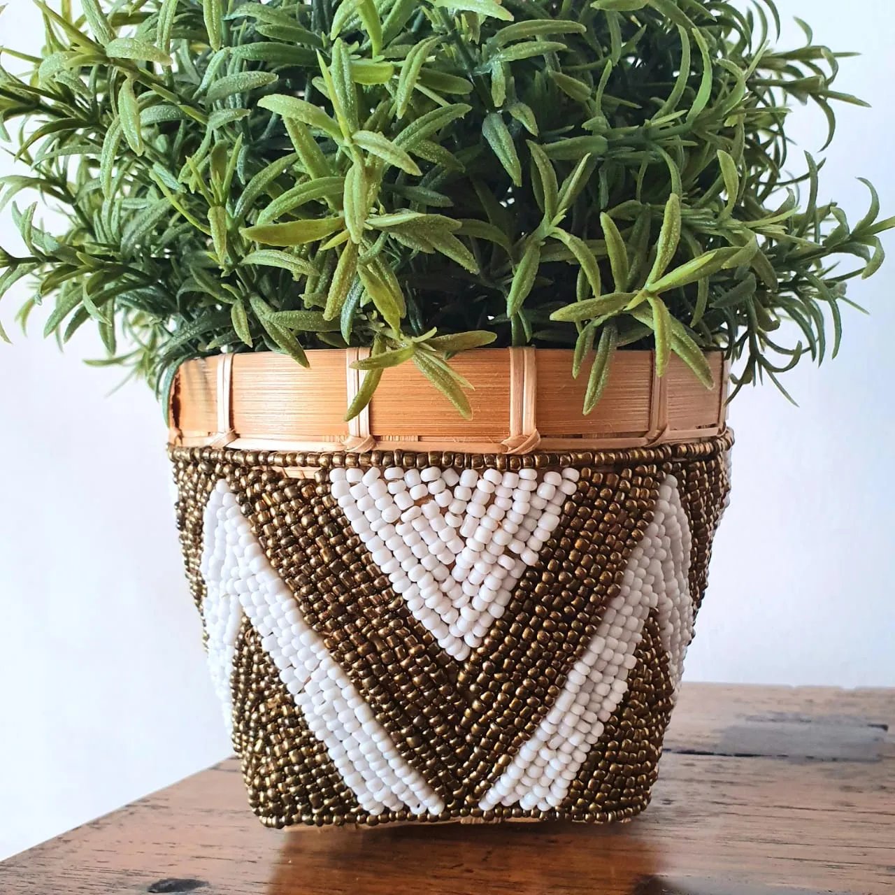 Mini Beaded Keben Bamboo Basket