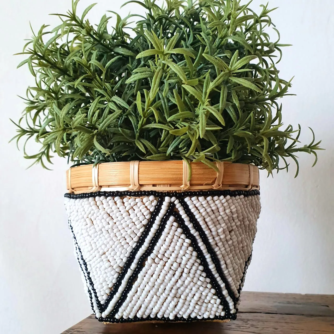 Mini Beaded Keben Bamboo Basket
