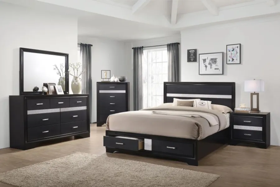 Miranda 7-drawer Dresser with Mirror Black 206363M