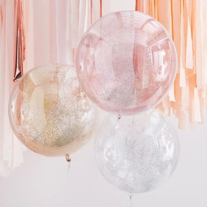 Mixed Metallics Orb Glitter Balloons Sparkling Party Decor
