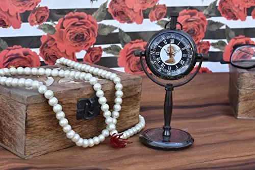 M.Nautical Star Antique Table Clock Handmade Royal Navy Style Victoria Working Clock Free Send Timer Key Chain Decorative