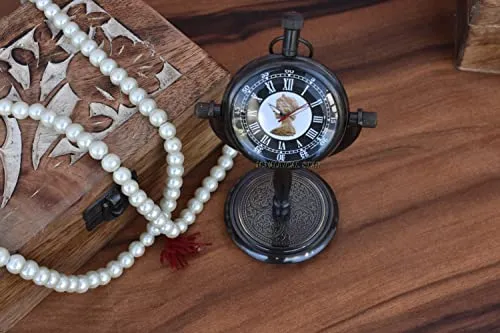 M.Nautical Star Antique Table Clock Handmade Royal Navy Style Victoria Working Clock Free Send Timer Key Chain Decorative