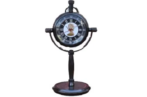 M.Nautical Star Antique Table Clock Handmade Royal Navy Style Victoria Working Clock Free Send Timer Key Chain Decorative