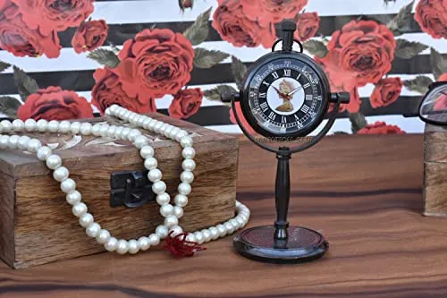 M.Nautical Star Antique Table Clock Handmade Royal Navy Style Victoria Working Clock Free Send Timer Key Chain Decorative