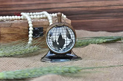 M.Nautical Star Black Antique Table/Desk Clock Royal Navy Style Handmade Collection Clock Working with Brass Base Free Send Timer Key Chain Decorative