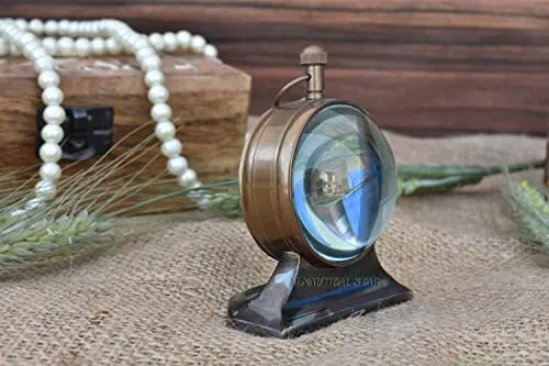 M.Nautical Star Black Antique Table/Desk Clock Royal Navy Style Handmade Collection Clock Working with Brass Base Free Send Timer Key Chain Decorative