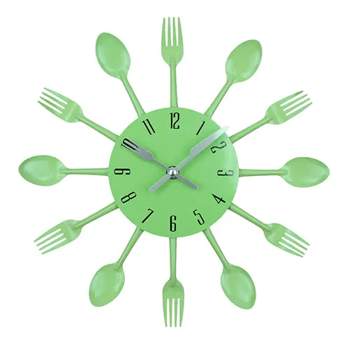 Modern Kitchen Cutlery Wall Clocks Spoon Fork Creative - Home Decor