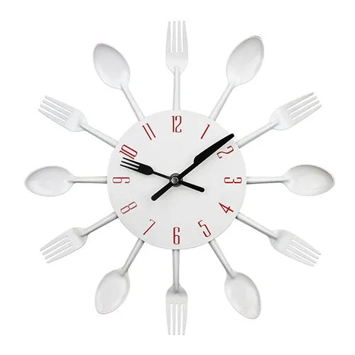 Modern Kitchen Cutlery Wall Clocks Spoon Fork Creative - Home Decor