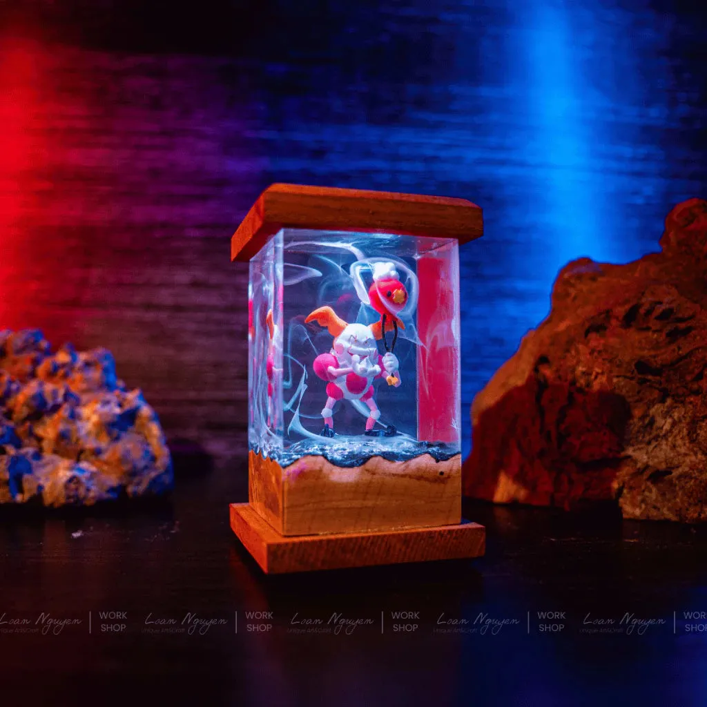 Mr. Mime Night Light, Desk Decoration, Bedroom, Handmade, Ideal for Gift Giving