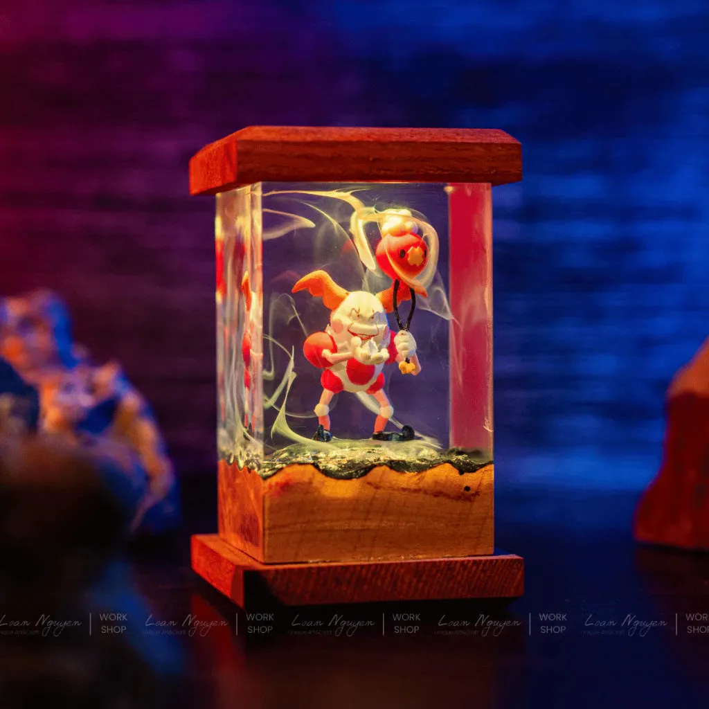Mr. Mime Night Light, Desk Decoration, Bedroom, Handmade, Ideal for Gift Giving