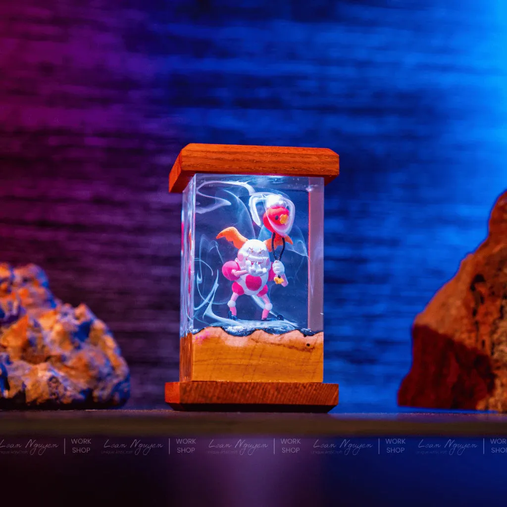 Mr. Mime Night Light, Desk Decoration, Bedroom, Handmade, Ideal for Gift Giving