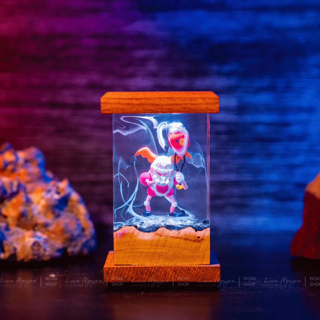 Mr. Mime Night Light, Desk Decoration, Bedroom, Handmade, Ideal for Gift Giving