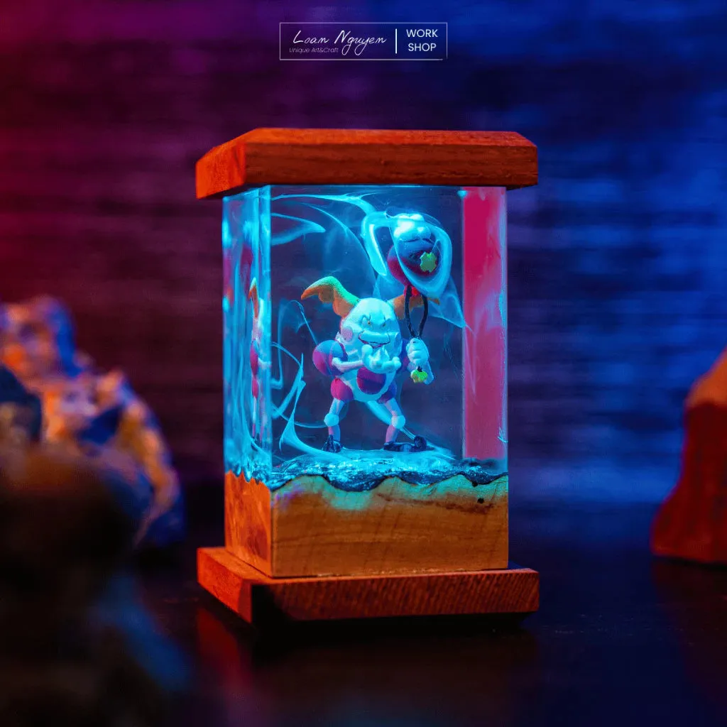 Mr. Mime Night Light, Desk Decoration, Bedroom, Handmade, Ideal for Gift Giving