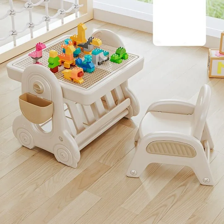 Multifunctional Kids Study Desk with Stable Table and Chair