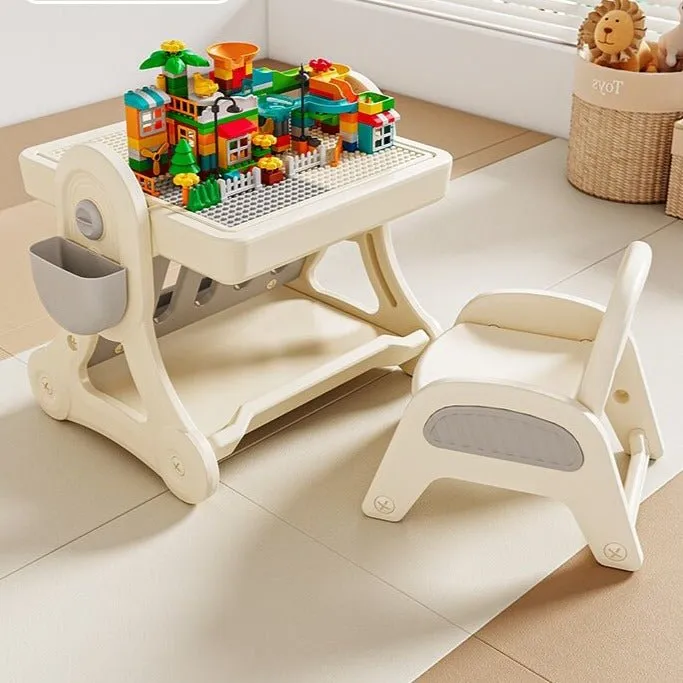 Multifunctional Kids Study Desk with Stable Table and Chair