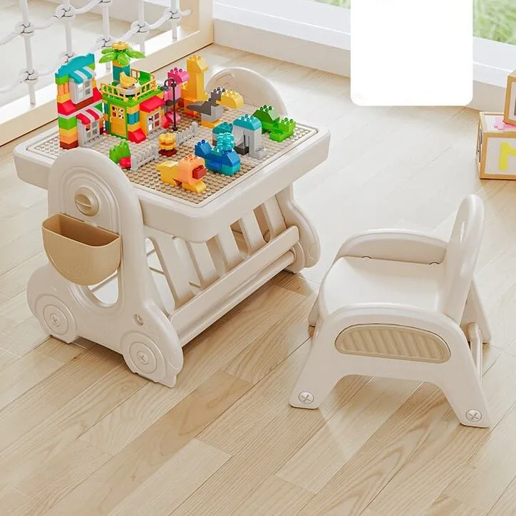 Multifunctional Kids Study Desk with Stable Table and Chair