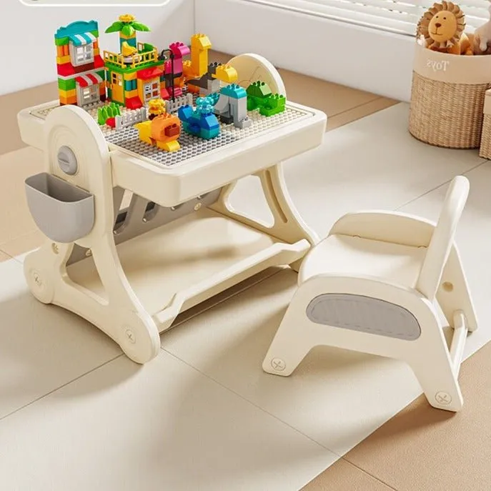 Multifunctional Kids Study Desk with Stable Table and Chair