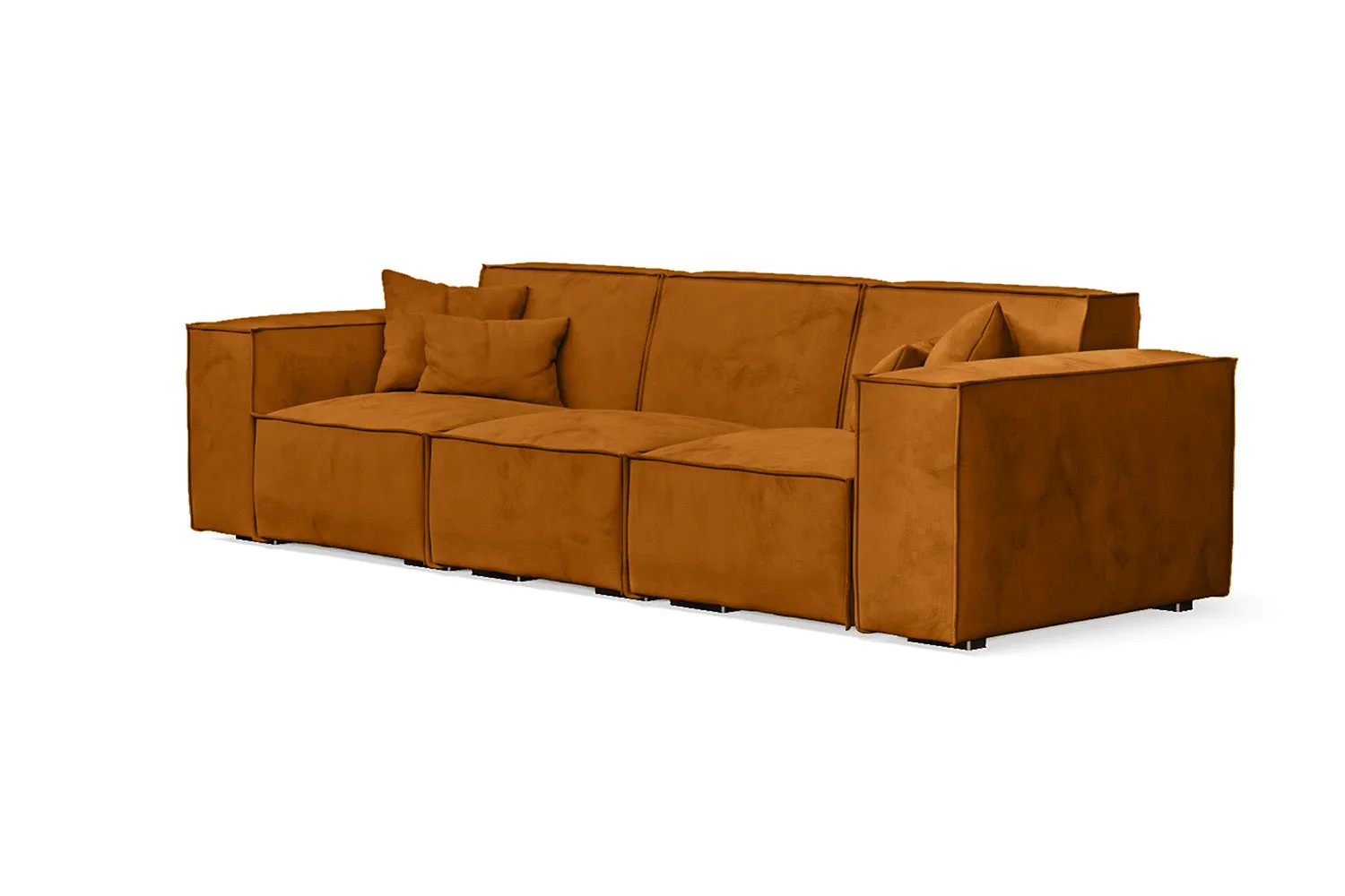 Naples 3 Seater Sofa Gold Velvet