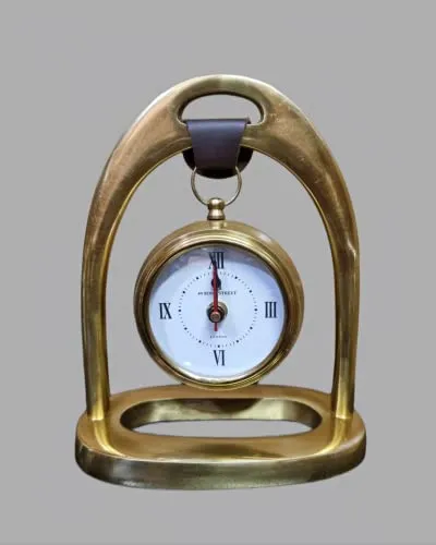 Nautical Edge - Unique Priced Metal Desk Clock Antique Brass Bond Street Style Desk Clock Home & Office Study Living Room Decoration Gift Item (Brass)