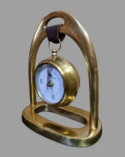Nautical Edge - Unique Priced Metal Desk Clock Antique Brass Bond Street Style Desk Clock Home & Office Study Living Room Decoration Gift Item (Brass)