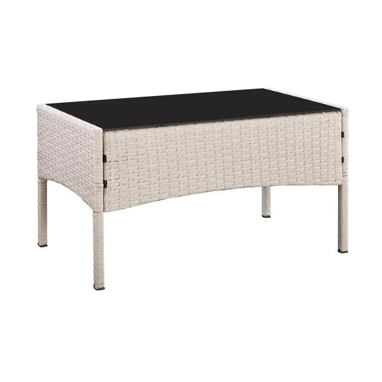 Newport Garden Rattan Lounge Set, Light Grey with Cover