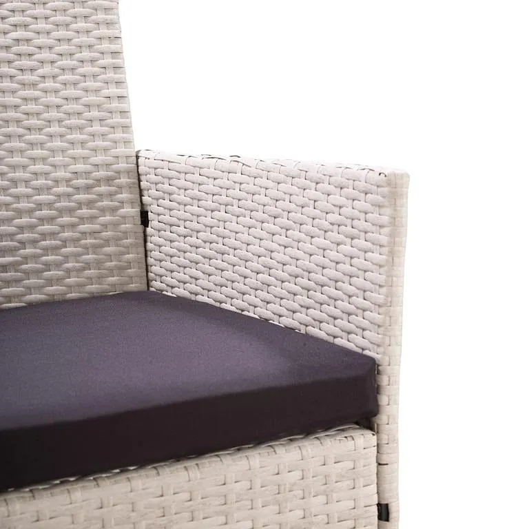 Newport Garden Rattan Lounge Set, Light Grey with Cover