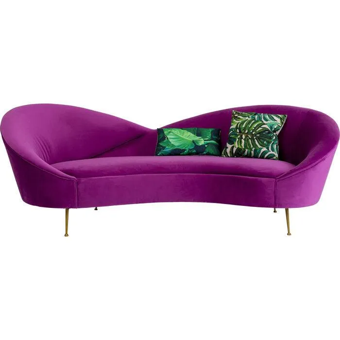 Night Fever Fuchsia Velvet 3 Seater Sofa