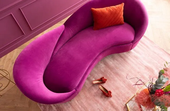 Night Fever Fuchsia Velvet 3 Seater Sofa
