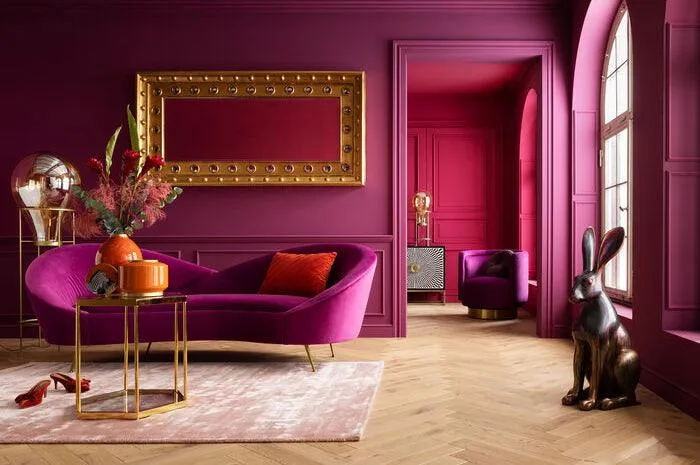 Night Fever Fuchsia Velvet 3 Seater Sofa