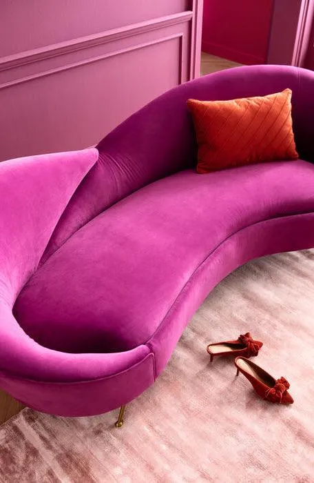Night Fever Fuchsia Velvet 3 Seater Sofa