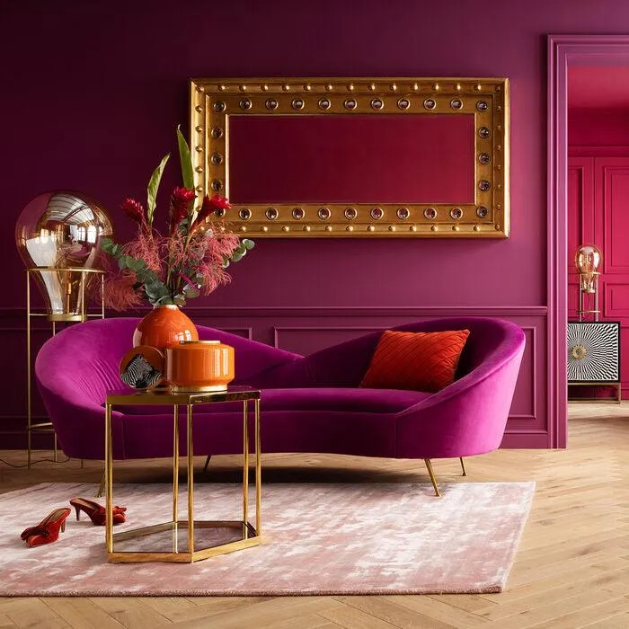 Night Fever Fuchsia Velvet 3 Seater Sofa
