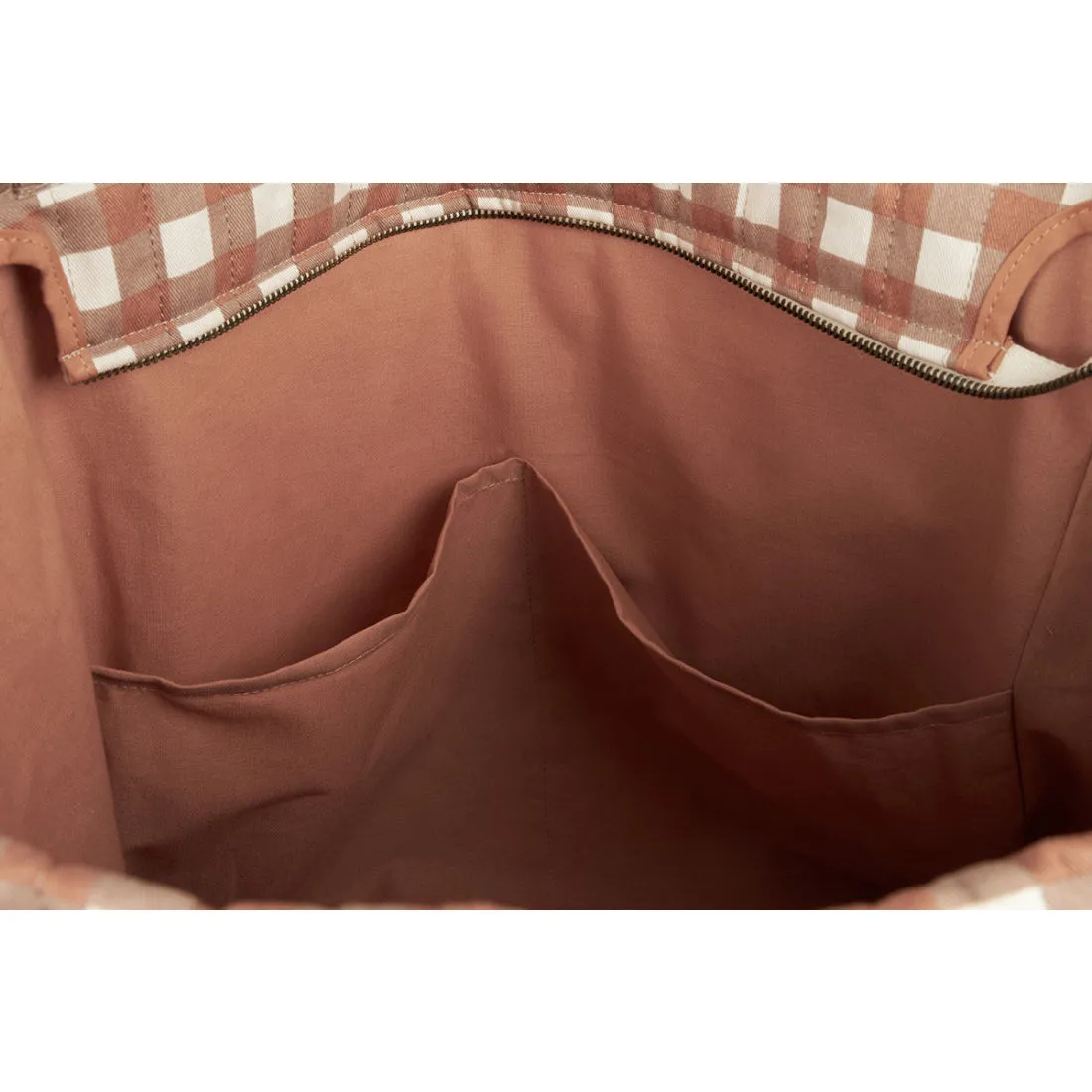 nobodinoz Hyde Park Tote Bag Terracotta Checks