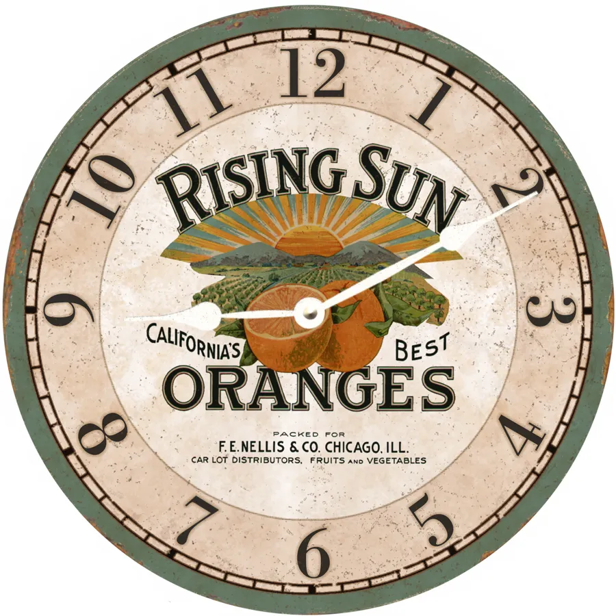 Orange Clock- Oranges Wall Clock- Kitchen Clock