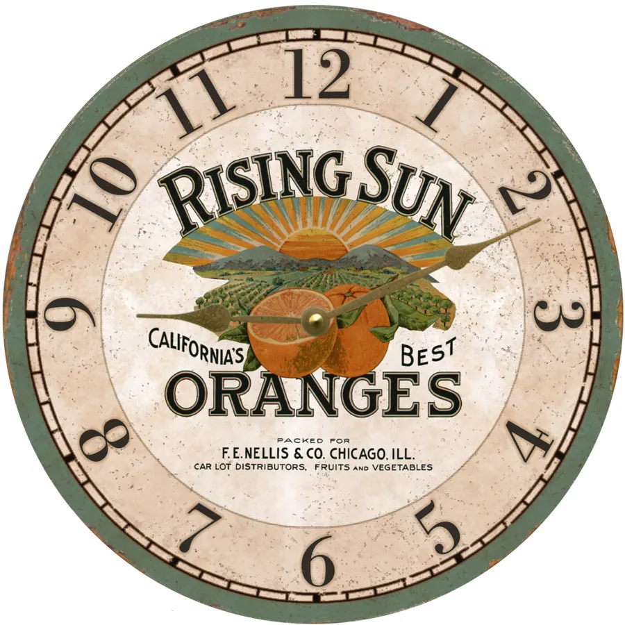 Orange Clock- Oranges Wall Clock- Kitchen Clock